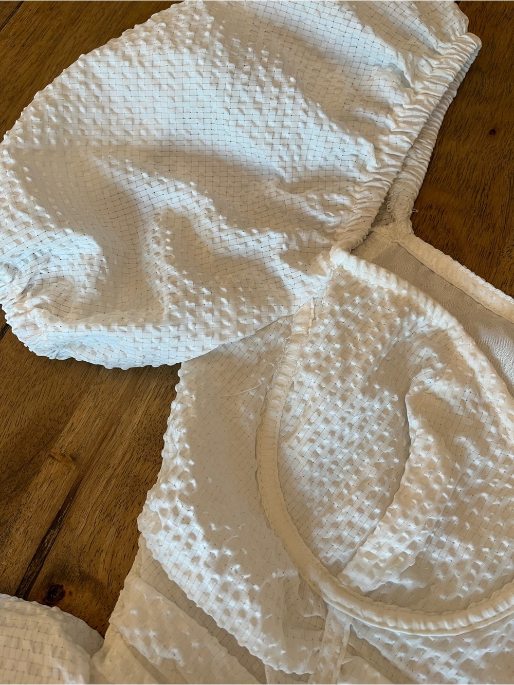 White Puff-Sleeve Tiered Mini Dress size 2 - Picture 12 of 13